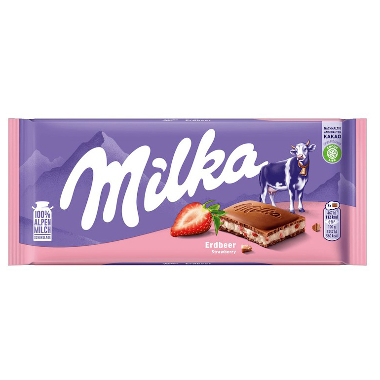 ميلكا شوكولا بكريمة الفراولة 100غ 