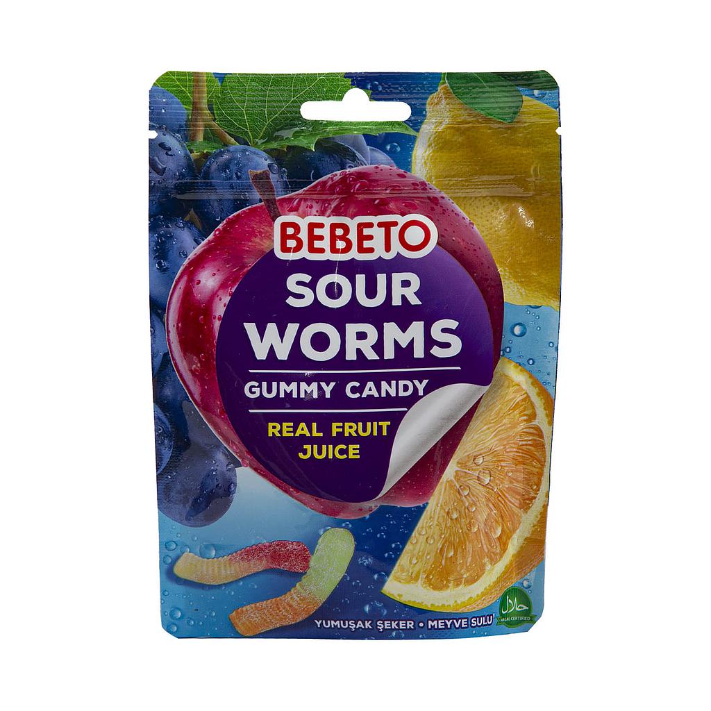 Bebeto Jelly Gum Sour Worms 60g