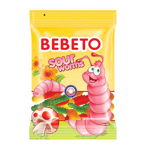 Bebeto Sour Worms Jelly 18g