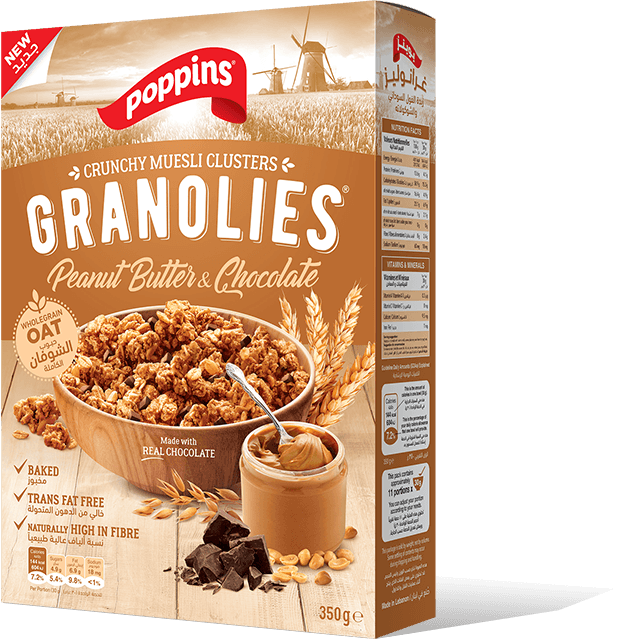 Poppins Granolies Peanut Butter & Chocolate 400g