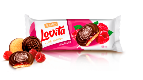 Lovita Jelly Cookies Raspberry 135g