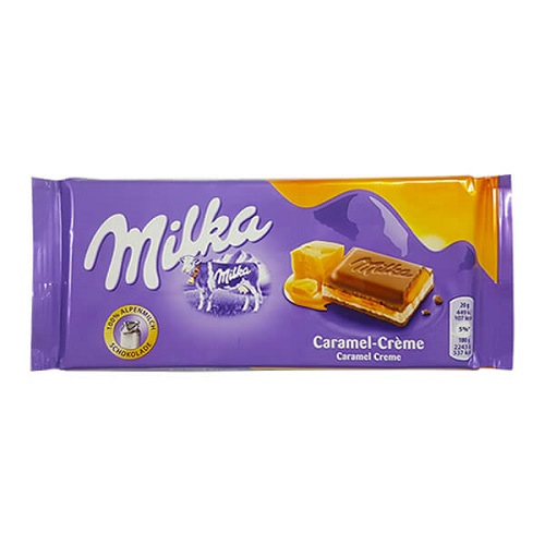 Milka Chocolate With Caramel Cream 100g