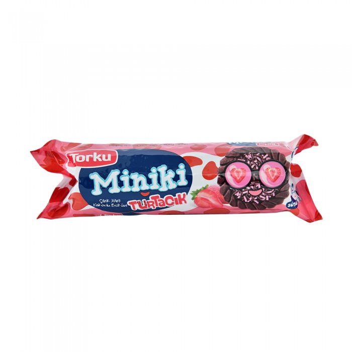 Torku Miniki Cocoa Biscuits With Strawberry Jelly 