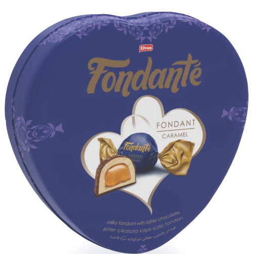 Fondante Caramel Chocolate Heart Tin 300g