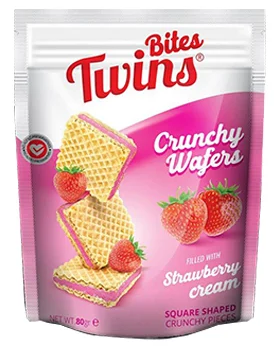 Bites Twins strawberry Wafer 80gr
