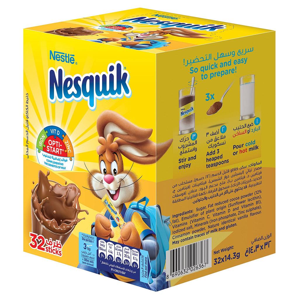 Nesquik Chocolate Powder 13.5g *32 sticks